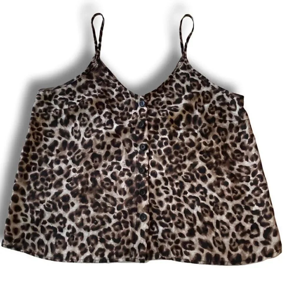 Paper Crane (Anthropologie) Animal Print Women’s Spaghetti Strap Camisole • L